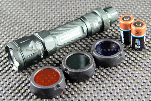 CHARIOT XP-E CREE Q4 235 Lumens Multifunction Flashlight With Filters Set