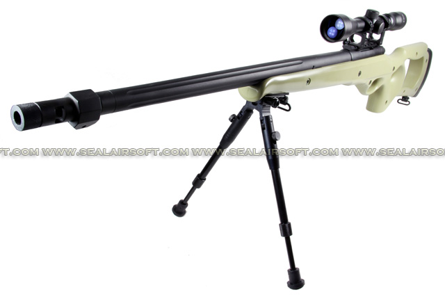 WELL MB-10 Spring Sniper Rifle with Scope and Bipod (MB10D, Tan) WELL-MB10D-TAN