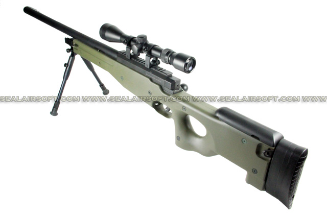 WELL L96 MB01D Bolt Action Sniper Rifle with Scope and Bipod (MB01D, Olive Drab) WELL-MB01D-OD