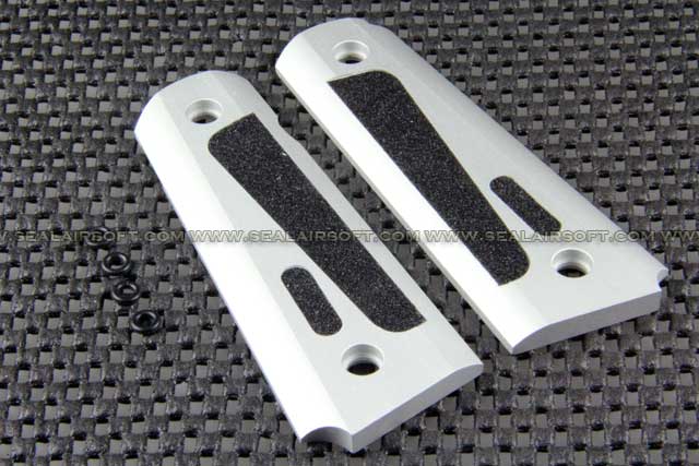 F.M.A. Aluminum Non-Slip Panel Grip Cover For M1911 Silver FMA-M1911RC-SR